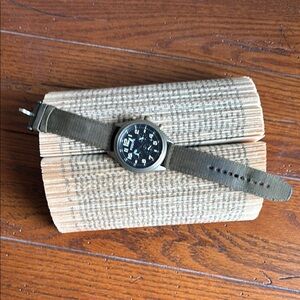 Fossil Stainless Steel Watch with Olive Strap